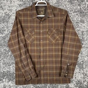 Kuhl Long Sleeve Button Up Shirt Mens Large Plaid Metal Buttons Cotton Blend